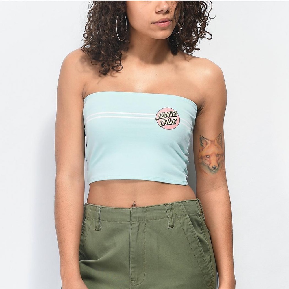 NWOT Brand new Santa Cruz mint with logo tube top size medium